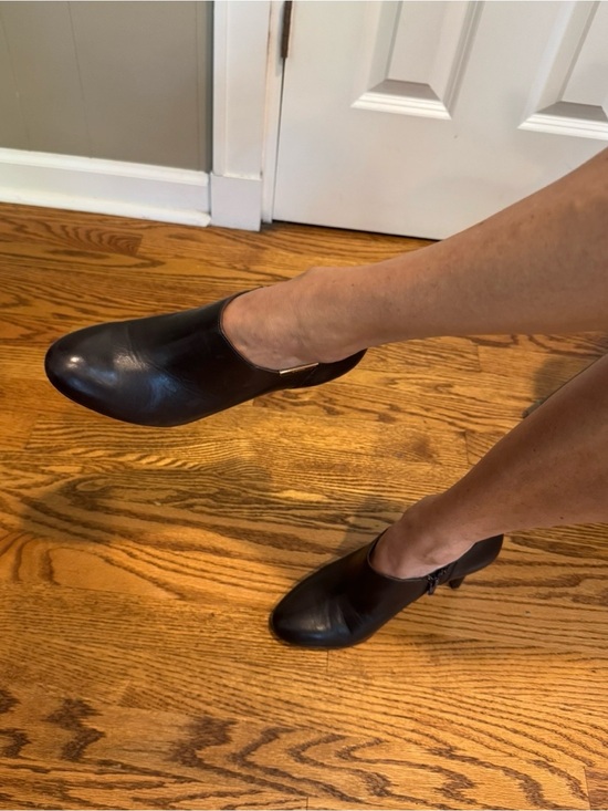 Coach Shoes - Coach Dark Brown Leather Ankle Booties with Gold Accent